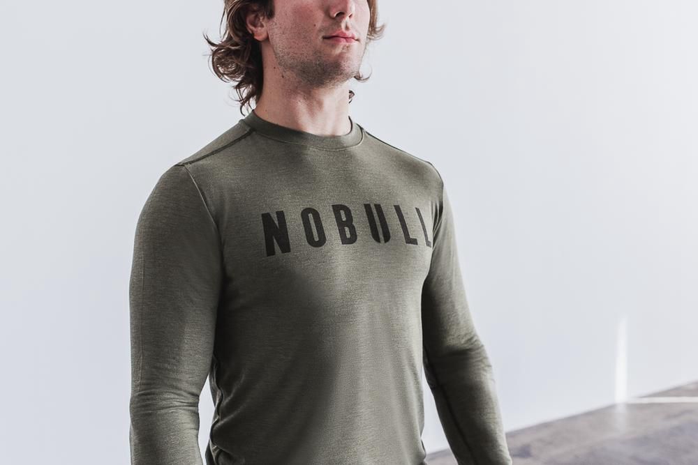 T-Shirts NOBULL Homme Vert - NOBULL Manga Larga,France (0451-PWDIU)